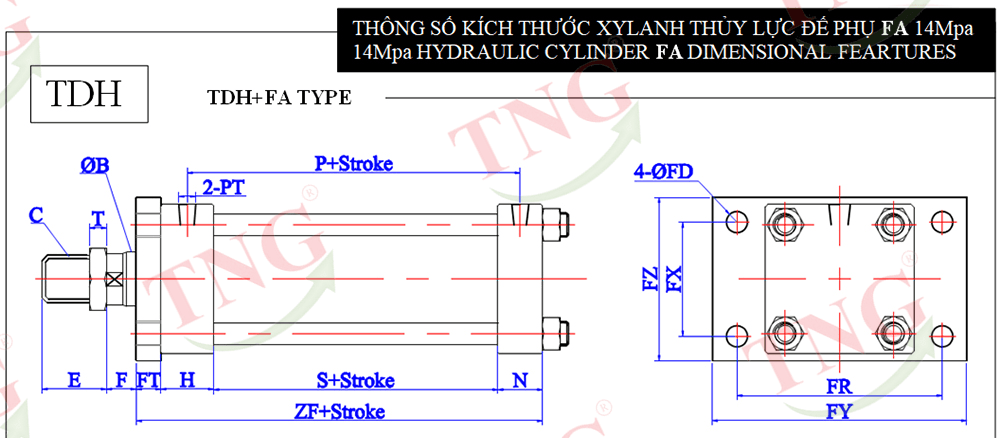 Xy lanh vuông TDH-FA