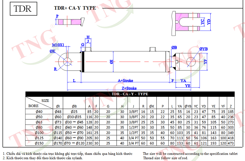 Xy lanh tròn TDR-CA-Y