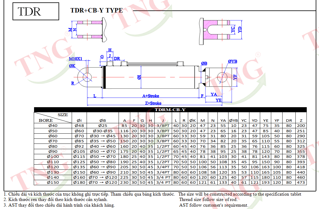 Xy lanh tròn TDR-CB-Y