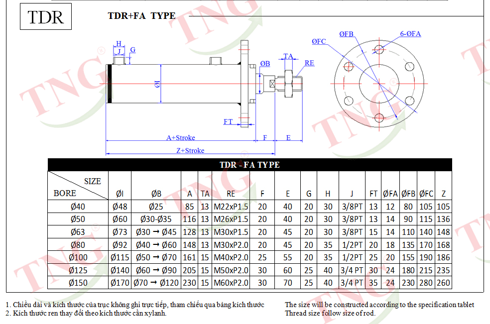Xy lanh tròn TDR-FA