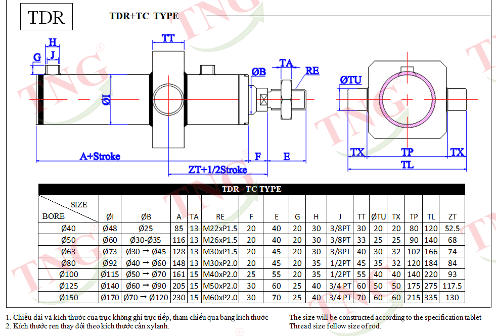 Xy lanh tròn TDR-TC